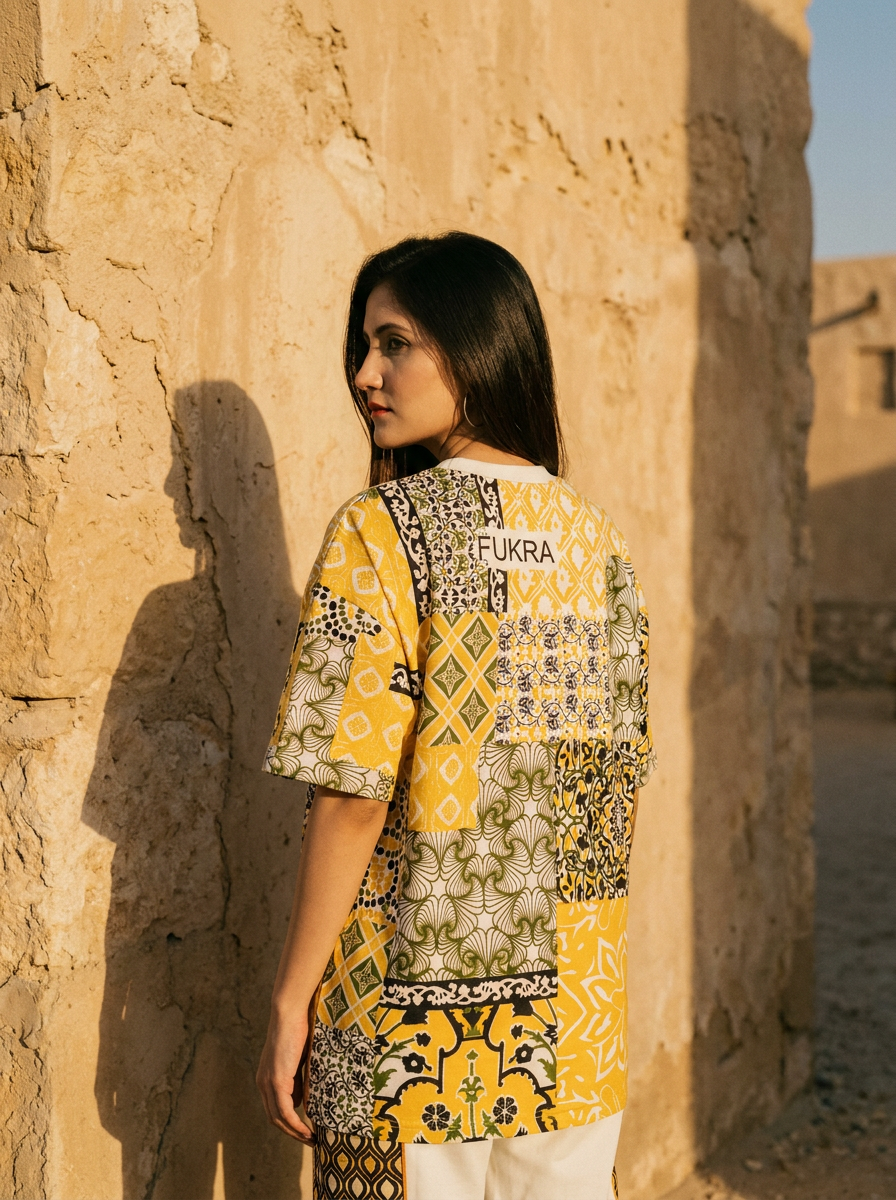 Patchwork tee back view