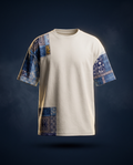 Indigo Sleeve Tee — Ivory, ghost mannequin floating shot