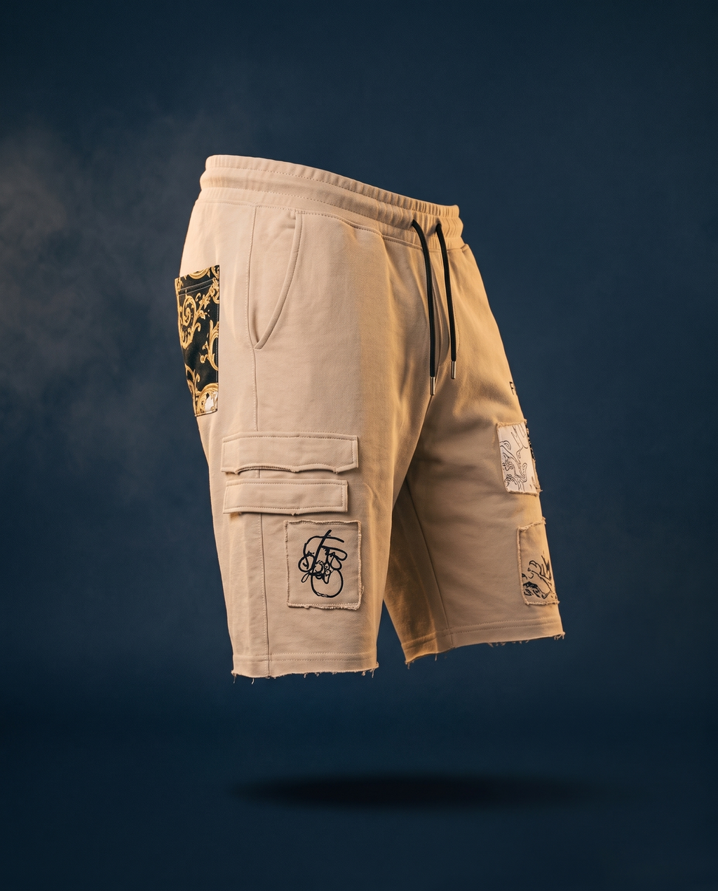 Atlas Shorts — Sandstone, ghost mannequin floating shot
