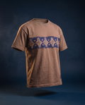 Ornament Patch Tee — Taupe, ghost mannequin floating shot