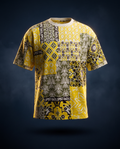 Patchwork Tee — Saffron Bandana, ghost mannequin floating shot