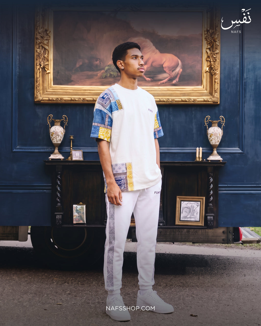 Indigo Sleeve Tee — Ivory, salon