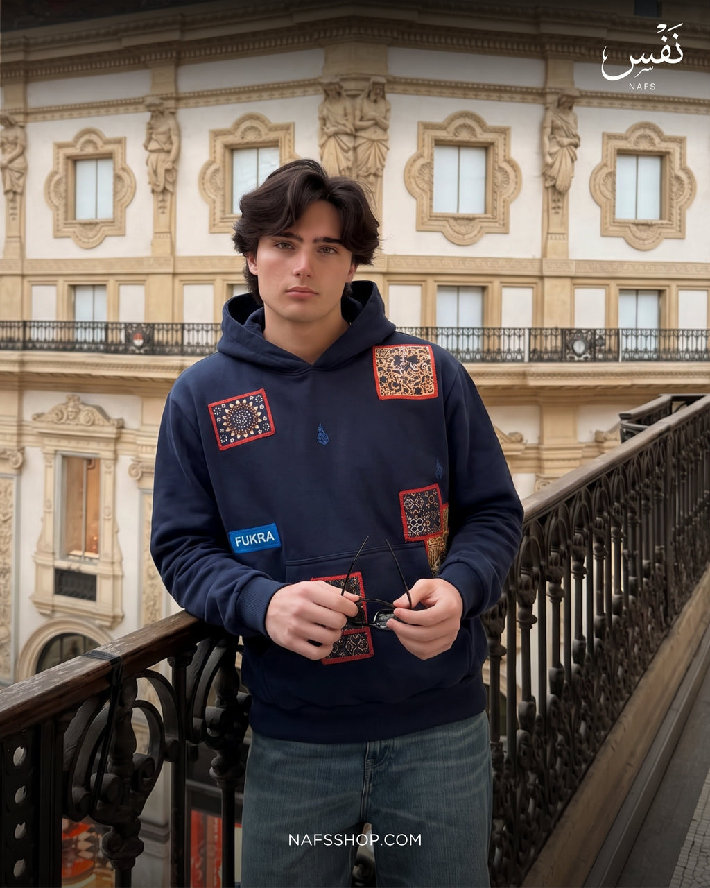 Heritage Hoodie — Midnight, Milan galleria