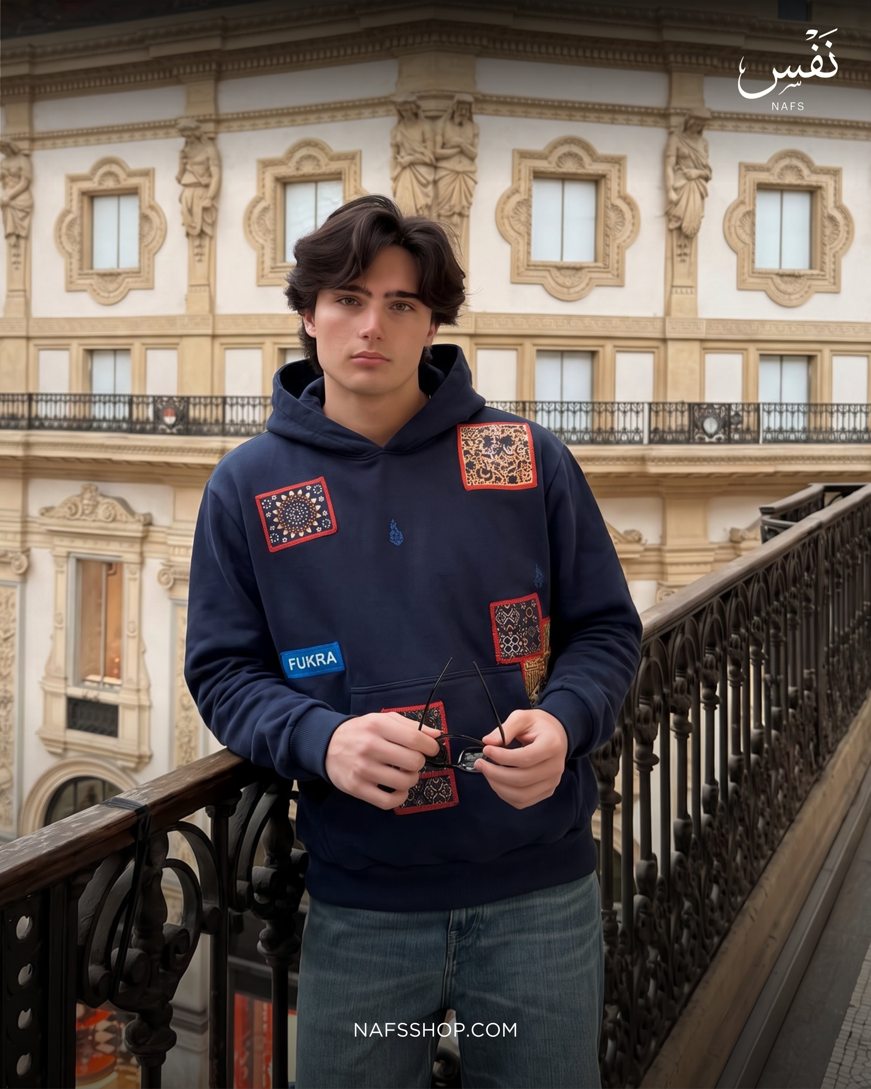 Heritage Hoodie — Midnight, Milan galleria